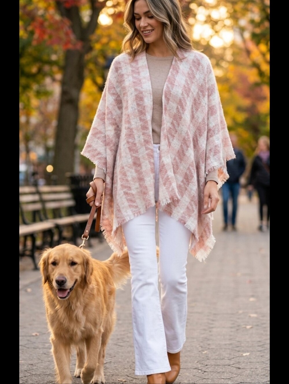 Pink Checked Sparkly Wrap Shawl One Sz Cape Lauren Conrad